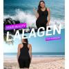imageLALAGEN Womens 2025 Plus Size Tankini Swimsuits Rash Guard Capris Athletic Two Piece Swimwear Bathing Suits for Women S5XSolid Black