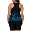 imageLALAGEN Womens 2025 Plus Size Tankini Swimsuits Rash Guard Capris Athletic Two Piece Swimwear Bathing Suits for Women S5XZblack Blue Dot