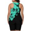 imageLALAGEN Womens 2025 Plus Size Tankini Swimsuits Rash Guard Capris Athletic Two Piece Swimwear Bathing Suits for Women S5XZblack Blue Flower