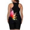 imageLALAGEN Womens 2025 Plus Size Tankini Swimsuits Rash Guard Capris Athletic Two Piece Swimwear Bathing Suits for Women S5XZblack Petals