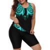 imageLALAGEN Womens 2025 Plus Size Tankini Swimsuits Rash Guard Capris Athletic Two Piece Swimwear Bathing Suits for Women S5XZblue Oval