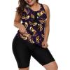 imageLALAGEN Womens 2025 Plus Size Tankini Swimsuits Rash Guard Capris Athletic Two Piece Swimwear Bathing Suits for Women S5XZpurple Mask