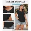 imagePlus Size T Shirts for Women 2025 V Neck Ruffle Short Sleeve Basic Tee Casual Loose Fit Blouse Summer Trendy Tunic TopsBlack