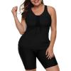 imageLALAGEN Womens 2026 Plus Size Tankini Swimsuits Rash Guard Capris Athletic Two Piece Swimwear Bathing Suits for Women S5XSolid Black