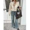 image:imageLALAGEN Womens Blouses Contrast Color Trim Long Sleeve Shirt Cotton Blouse with Stand Collar Autumn Winter Blouses TopsApricot