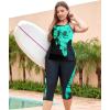 image:imageLALAGEN Womens Plus Size Swimsuits 2026 Modest Rash Guard Capris Tankini Bathing Suits Two Piece Bathing Suit SwimwearBlack Blue Flower