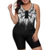 image:imageLALAGEN Womens 2026 Plus Size Tankini Swimsuits Rash Guard Capris Athletic Two Piece Swimwear Bathing Suits for Women S5XZwhite Wingss