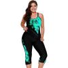 image:imageLALAGEN Womens Plus Size Swimsuits 2026 Modest Rash Guard Capris Tankini Bathing Suits Two Piece Bathing Suit SwimwearBlack Blue Flower