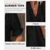 image:imageLALAGEN Womens Blouses Laser Cut Deep VNeck Puff Sleeve Blouse Tops 2026 Summer Boho Dressy Casual Swiss Dot Babydoll ShirtsAblack