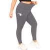 image:imageLALAGEN Plus Size Leggings for Women with PocketsHigh Waisted Compression Tummy Control Workout Gym 78 Length Yoga PantsZgrey Purple