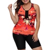 image:imageLALAGEN Womens 2026 Plus Size Tankini Swimsuits Rash Guard Capris Athletic Two Piece Swimwear Bathing Suits for Women S5XZcoral Tropical