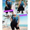 image:imageWomens 2026 Plus Size Tankini Swimsuits Rash Guard Capris Athletic Two Piece Swimwear Bathing Suits for Women S5XBlack Blue