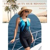 image:imageWomens 2026 Plus Size Tankini Swimsuits Rash Guard Capris Athletic Two Piece Swimwear Bathing Suits for Women S5XBlack Blue
