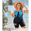 image:imageWomens 2026 Plus Size Tankini Swimsuits Rash Guard Capris Athletic Two Piece Swimwear Bathing Suits for Women S5XBlack Blue