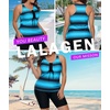 image:imageWomens 2026 Plus Size Tankini Swimsuits Rash Guard Capris Athletic Two Piece Swimwear Bathing Suits for Women S5XBlue