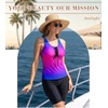 image:imageWomens 2026 Plus Size Tankini Swimsuits Rash Guard Capris Athletic Two Piece Swimwear Bathing Suits for Women S5XBlue Purple