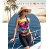 image:imageWomens 2026 Plus Size Tankini Swimsuits Rash Guard Capris Athletic Two Piece Swimwear Bathing Suits for Women S5XInk Colorful