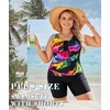 image:imageWomens 2026 Plus Size Tankini Swimsuits Rash Guard Capris Athletic Two Piece Swimwear Bathing Suits for Women S5XInk Colorful