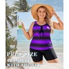 image:imageWomens 2026 Plus Size Tankini Swimsuits Rash Guard Capris Athletic Two Piece Swimwear Bathing Suits for Women S5XPurple