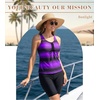 image:imageWomens 2026 Plus Size Tankini Swimsuits Rash Guard Capris Athletic Two Piece Swimwear Bathing Suits for Women S5XPurple