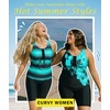 image:imageWomens 2026 Plus Size Tankini Swimsuits Rash Guard Capris Athletic Two Piece Swimwear Bathing Suits for Women S5XZblack Blue Flower