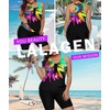 image:imageWomens 2026 Plus Size Tankini Swimsuits Rash Guard Capris Athletic Two Piece Swimwear Bathing Suits for Women S5XZcolorful Sunflower