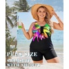 image:imageWomens 2026 Plus Size Tankini Swimsuits Rash Guard Capris Athletic Two Piece Swimwear Bathing Suits for Women S5XZcolorful Sunflower