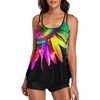 image:imageWomens Plus Size Tankini Swimsuit Two Piece Bathing Suits Swim Tank Top with Boy ShortColorful Sunflower