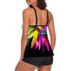image:imageWomens Plus Size Tankini Swimsuit Two Piece Bathing Suits Swim Tank Top with Boy ShortColorful Sunflower