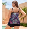 image:imageWomens Plus Size Tankini Swimsuit Two Piece Bathing Suits Swim Tank Top with Boy ShortPaisley