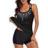 image:imageWomens Plus Size Tankini Swimsuit Two Piece Bathing Suits Swim Tank Top with Boy ShortZblack Small Floral