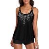 image:imageWomens Plus Size Tankini Swimsuit Two Piece Bathing Suits Swim Tank Top with Boy ShortZblack Small Floral
