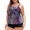 image:imageWomens Plus Size Tankini Swimsuit Two Piece Bathing Suits Swim Tank Top with Boy ShortPaisley