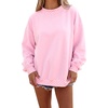 image:imageLALAGEN Sweatshirt for Women Dark Green Colorblock Polka Dot Contrast Trim Oversized SweatshirtPink