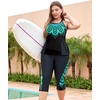 image:imageLALAGEN Womens Plus Size Tankini Swimsuits Rash Guard Capris Two Piece Swim Bathing Suits with Pants 2026 Modest SwimwearBlue Oval