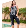 image:imageLALAGEN Womens Plus Size Tankini Swimsuits Rash Guard Capris Two Piece Swim Bathing Suits with Pants 2026 Modest SwimwearFloral