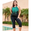 image:imageLALAGEN Womens Plus Size Tankini Swimsuits Rash Guard Capris Two Piece Swim Bathing Suits with Pants 2026 Modest SwimwearGreen Dots