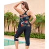 image:imageLALAGEN Womens Plus Size Tankini Swimsuits Rash Guard Capris Two Piece Swim Bathing Suits with Pants 2026 Modest SwimwearOrange Flowers
