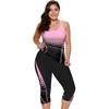 image:imageLALAGEN Womens Plus Size Tankini Swimsuits Rash Guard Capris Two Piece Swim Bathing Suits with Pants 2026 Modest SwimwearZpink Black Dots
