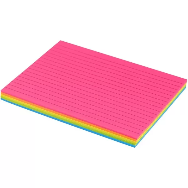 Lined Sticky Notes 4X6 in Bright Ruled Post Stickies Colorful Super Sticking Power Memo Pads 45 Sheetspad 6 PadsPack6x8 in