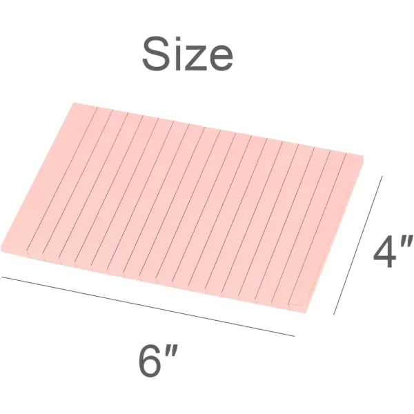 Vanpad Lined Sticky Notes 4X6 in Big Green Ruled Stickies Super Sticking Power Memo Pads Strong Adhesive 6 PadsPack 45 SheetspadBright Pink