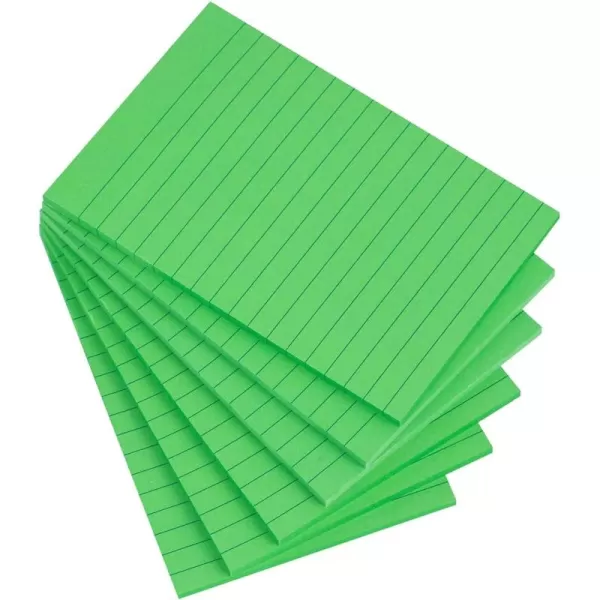 Vanpad Lined Sticky Notes 4X6 in Big Green Ruled Stickies Super Sticking Power Memo Pads Strong Adhesive 6 PadsPack 45 SheetspadBig Green