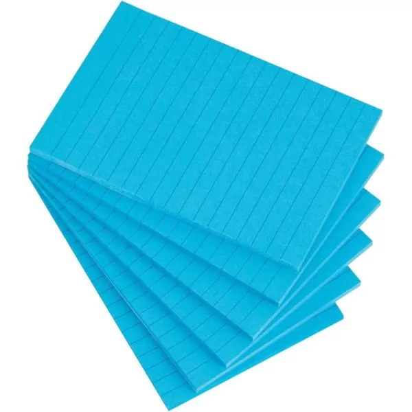 Vanpad Lined Sticky Notes 4X6 in Big Green Ruled Stickies Super Sticking Power Memo Pads Strong Adhesive 6 PadsPack 45 SheetspadBright Blue