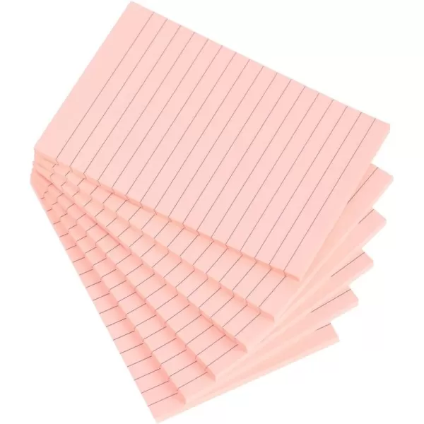 Vanpad Lined Sticky Notes 4X6 in Light sky blue Ruled Stickies Super Sticking Power Memo Pads Strong Adhesive 6 PadsPack 45 SheetspadBright Pink