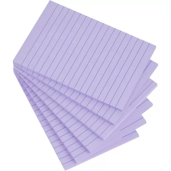 Vanpad Lined Sticky Notes 4X6 in Light sky blue Ruled Stickies Super Sticking Power Memo Pads Strong Adhesive 6 PadsPack 45 SheetspadLight Purple