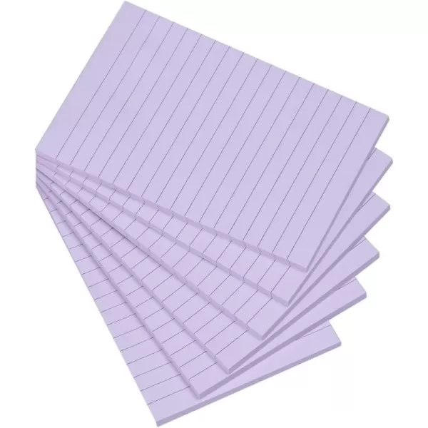 Vanpad Lined Sticky Notes 4X6 in Light sky blue Ruled Stickies Super Sticking Power Memo Pads Strong Adhesive 6 PadsPack 45 SheetspadLilac Colour