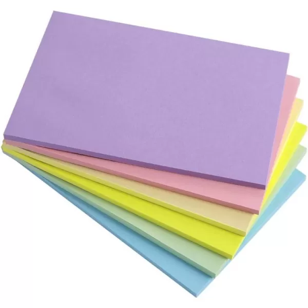 Vanpad Sticky Notes 4X6 in Pastel Post Stickies Super Sticking Power Memo Pads Strong Adhesive 6 PadsPack 45 Sheetspad4x6 Pastel