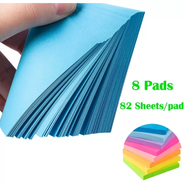 Sticky Notes 3x3 InchesBright Colors SelfStick Pads Easy to Post for Home Office Notebook 82 Sheetspad8