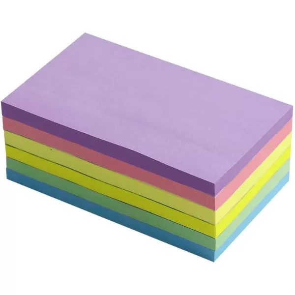 Vanpad Sticky Notes 3x5 in Bright Stickies Colorful Super Sticking Power Memo Pads Strong Adhesive 6 PadsPack 75 Sheetspad3x5 Pastel