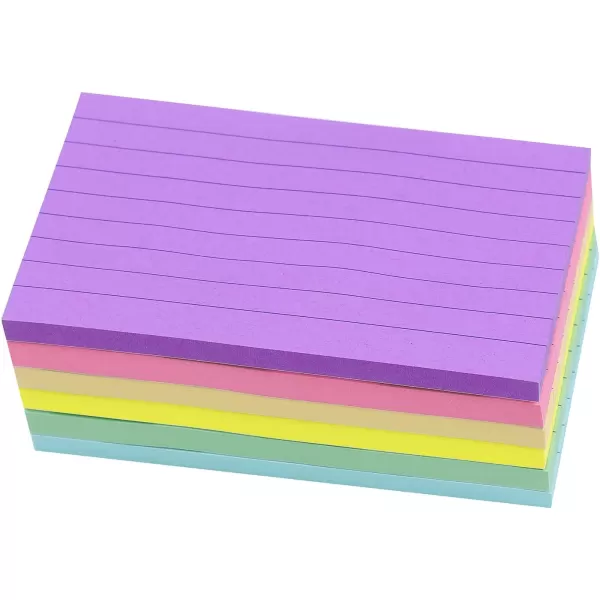Vanpad Sticky Notes 3x5 in Bright Stickies Colorful Super Sticking Power Memo Pads Strong Adhesive 6 PadsPack 75 Sheetspad3x5 Pastel Lined
